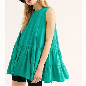 NWOT Free People Right On Time Green Tunic